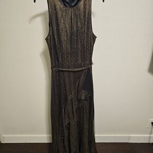Alex Marie Black and Gold Maxi Dress